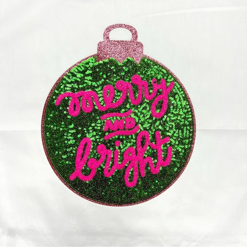 18x18 Merry & Bright Ornament Pillow Cover